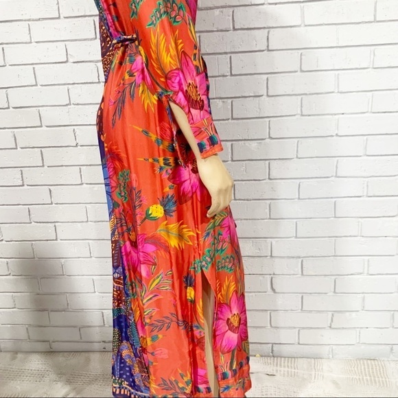 Farm Rio Mixed Prints Button-Front Chemise Dress - Picture 15 of 16